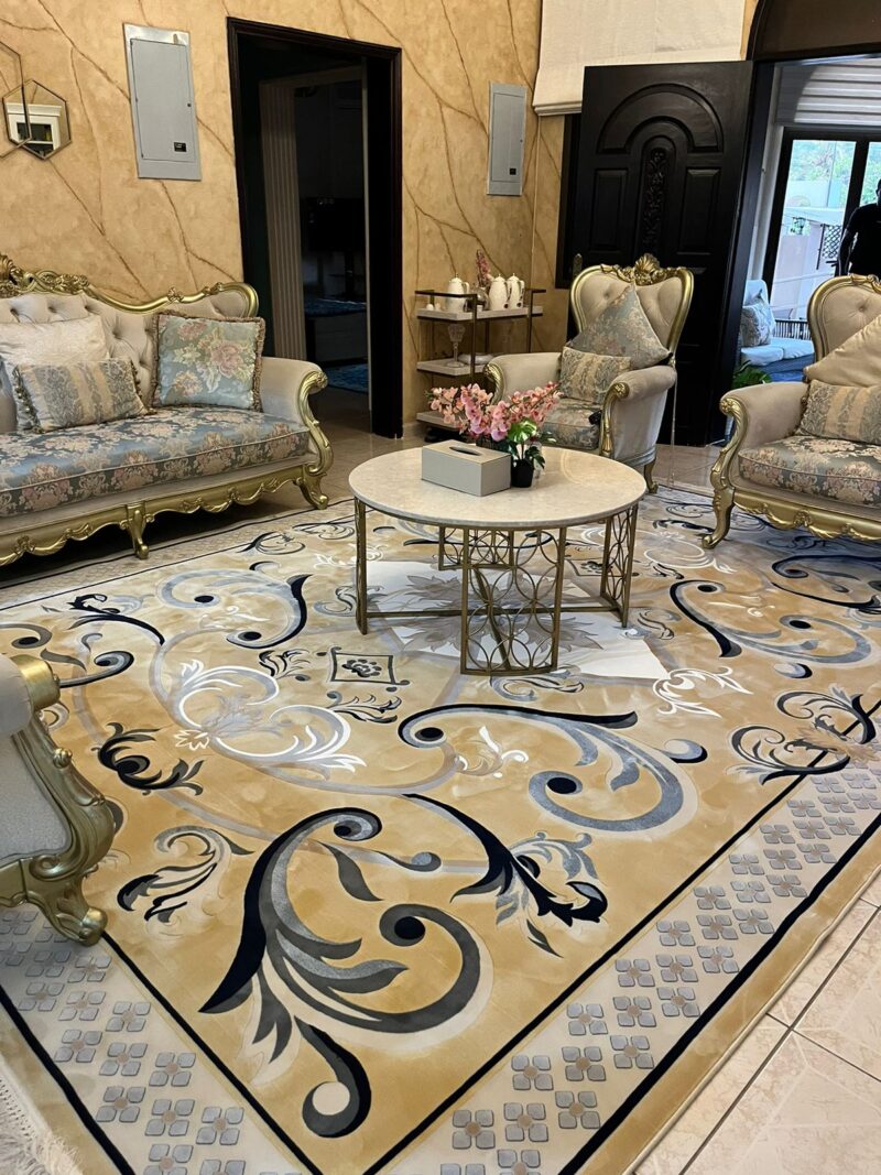 Iranian carpet 1200 reeds machine carpet-Hani yellow